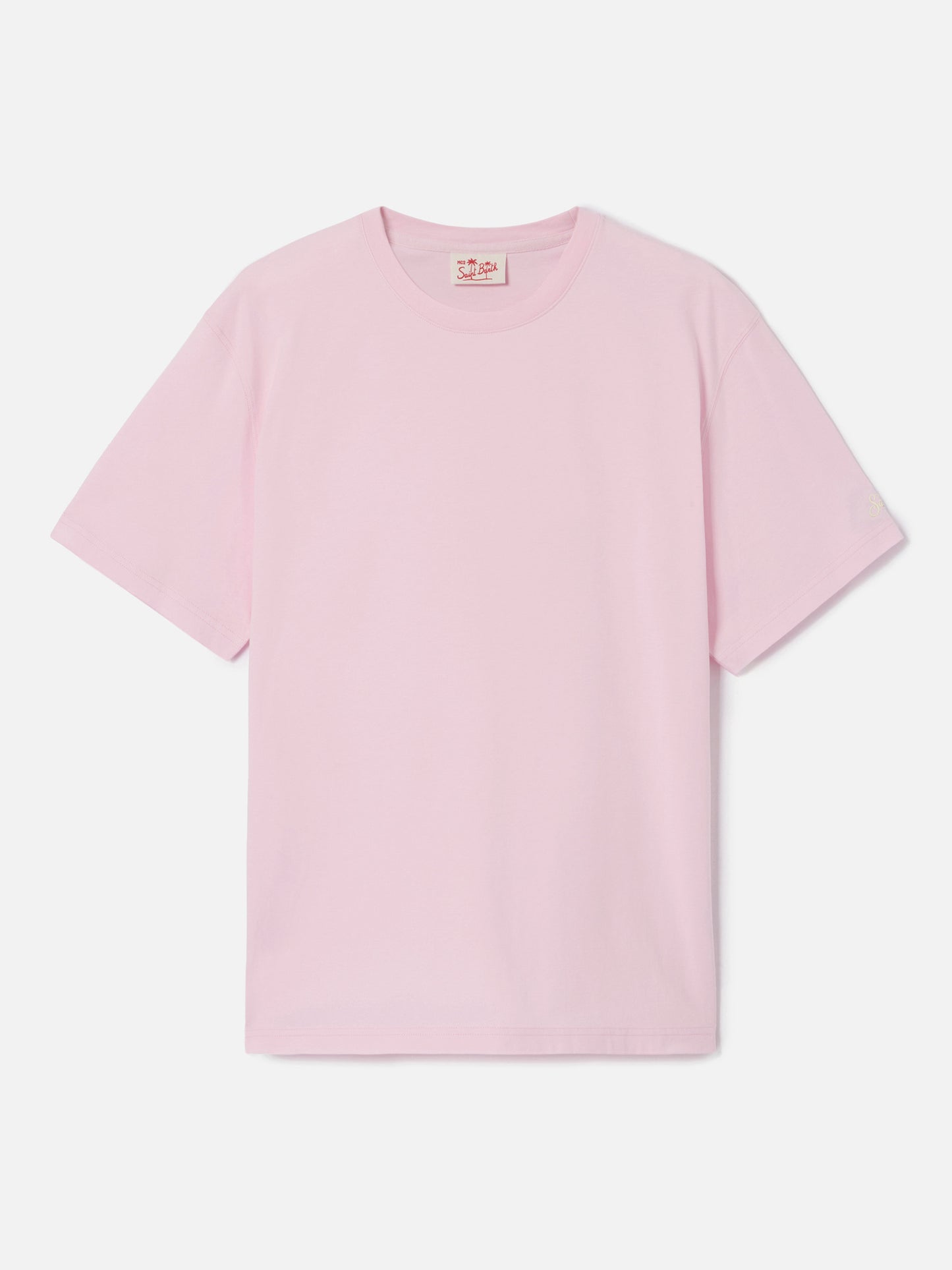 Camiseta Pink Dover de algodón con bordado del logo 