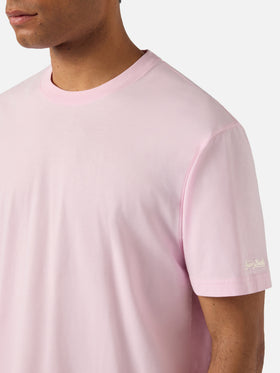 Camiseta Pink Dover de algodón con bordado del logo 