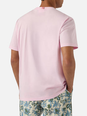 T-shirt Dover rose en coton avec logo brodé 