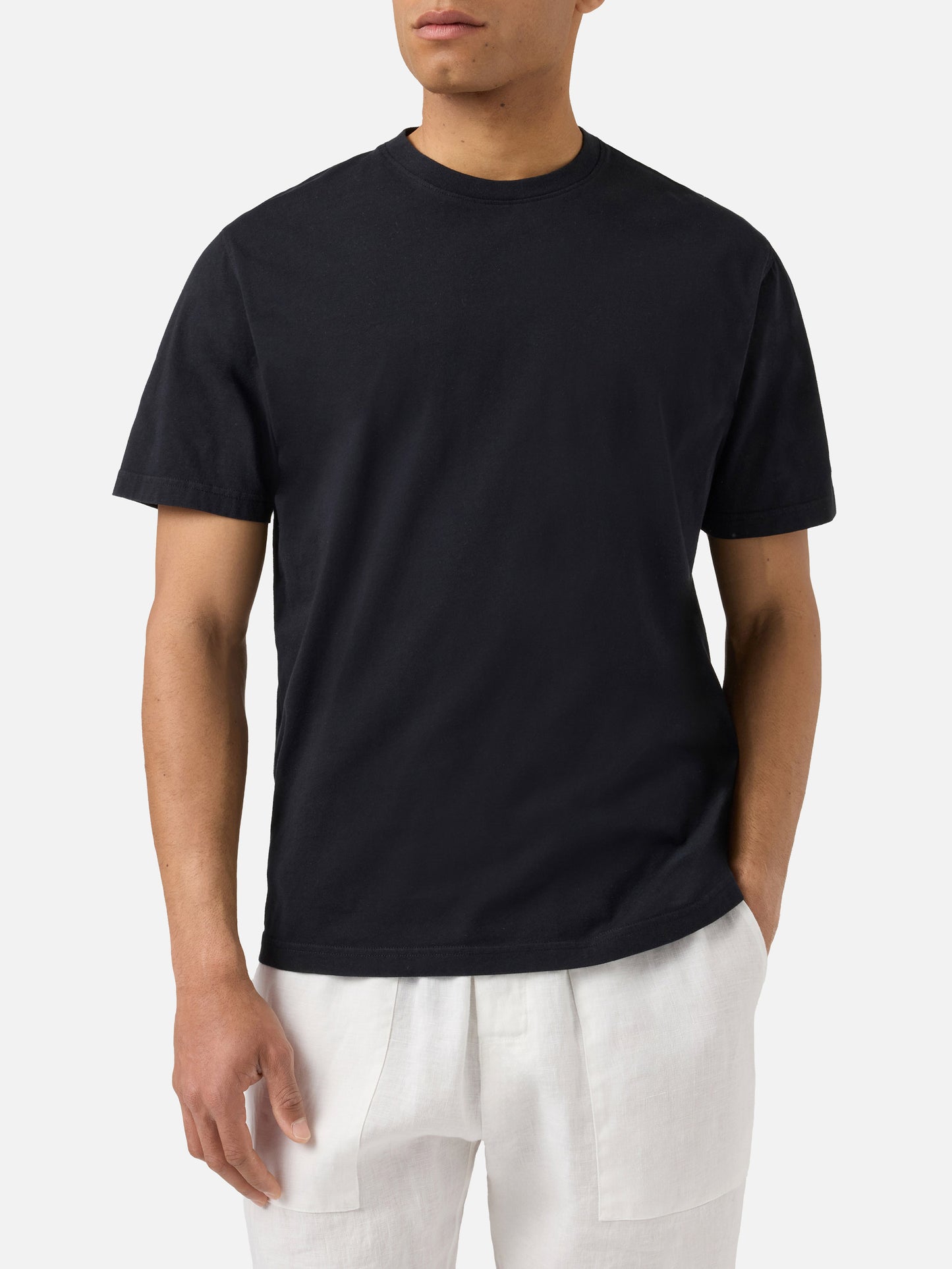 T-shirt Dover nera in cotone con ricamo logo