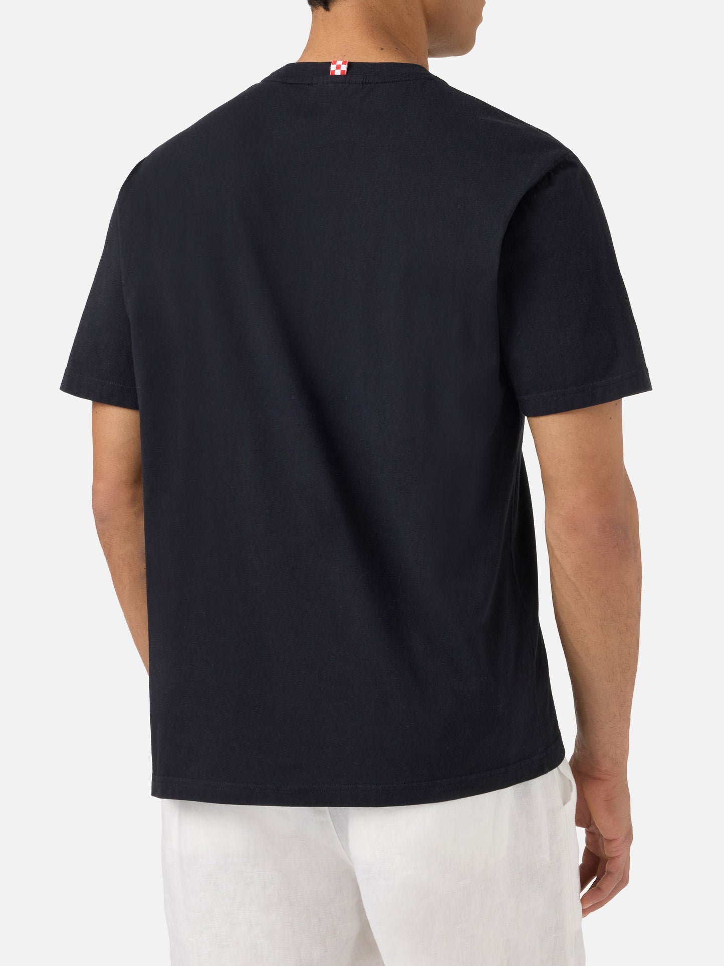 T-shirt Dover nera in cotone con ricamo logo