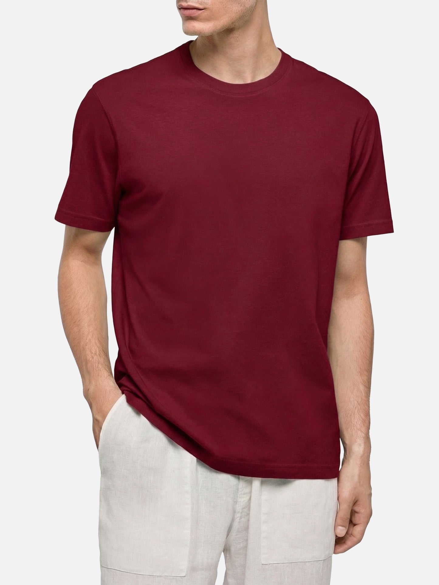 Dover t-shirt in jersey di cotone bordeaux con ricamo St. Barth