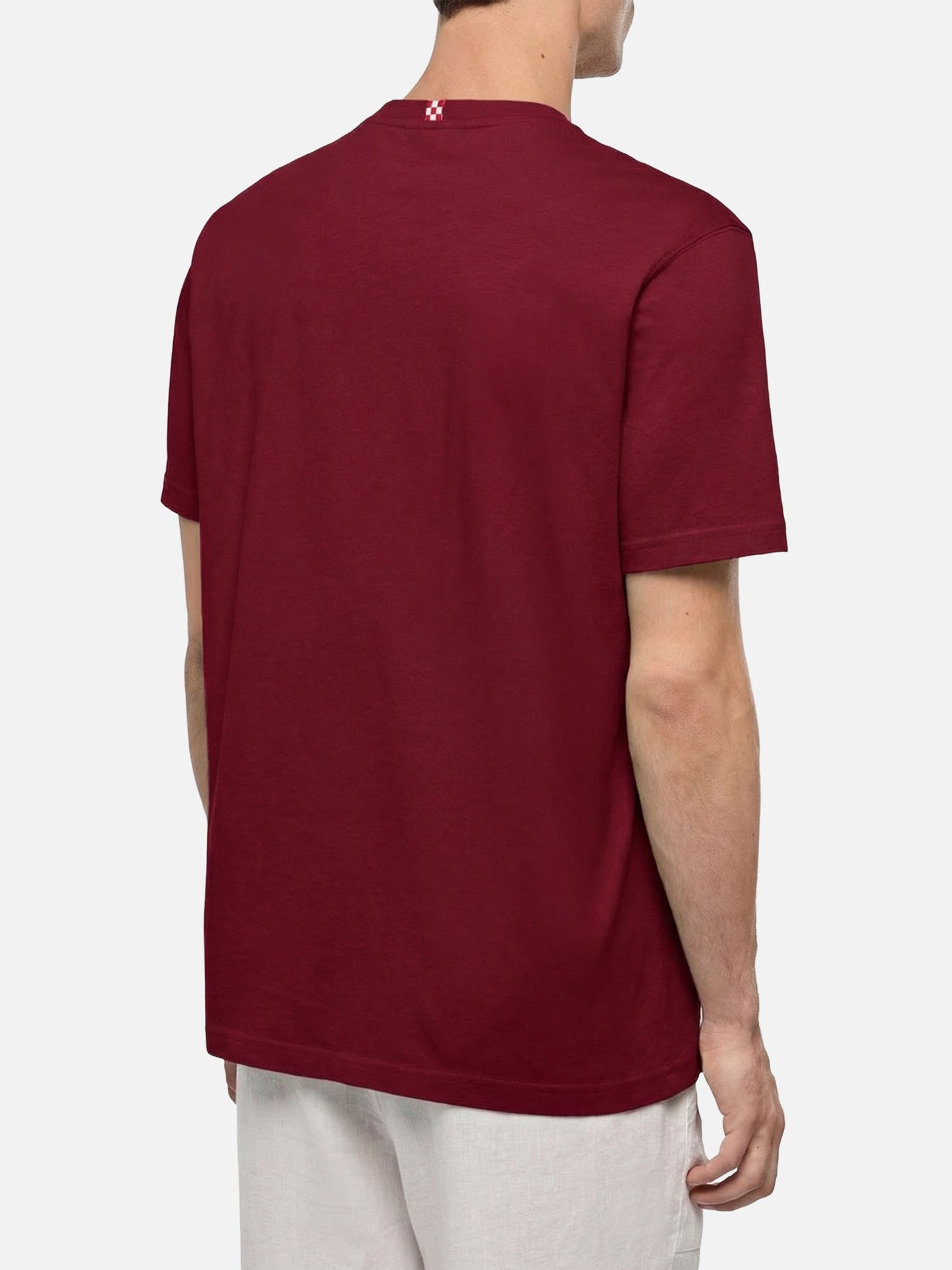 Dover t-shirt in jersey di cotone bordeaux con ricamo St. Barth