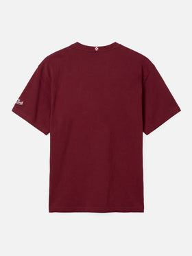 Camiseta Dover de jersey de algodón burdeos con bordado St. Barth 