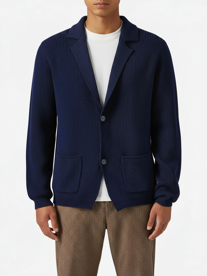Blazer Eaton in lana blu notte