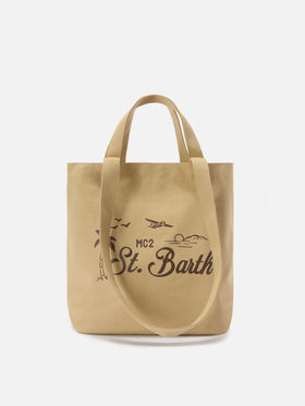 Cabas Essential Beach en coton beige avec logo brodé 