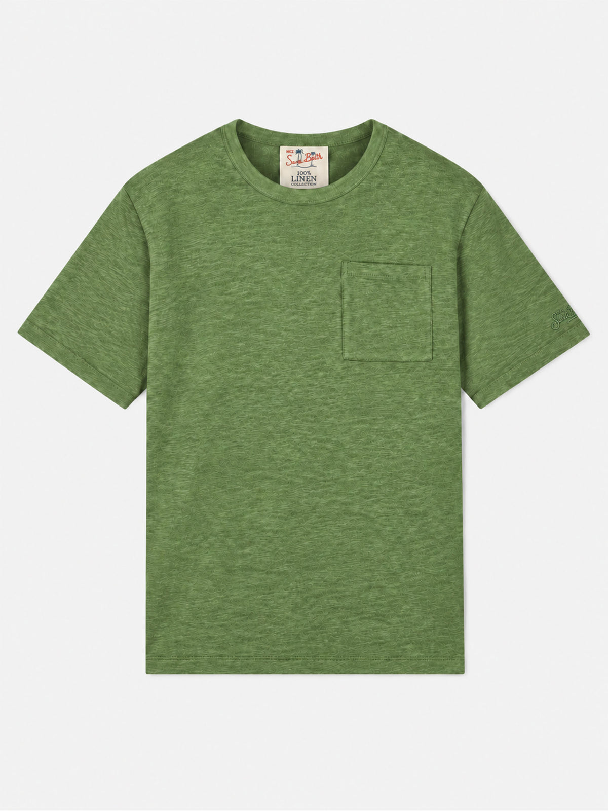 T-shirt Ecstasea en lin vert militaire 