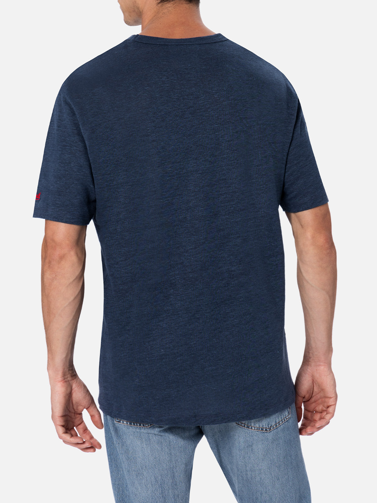 Man linen jersey t-shirt Ecstasea with printed and embroidered pocket - MC2 Saint Barth