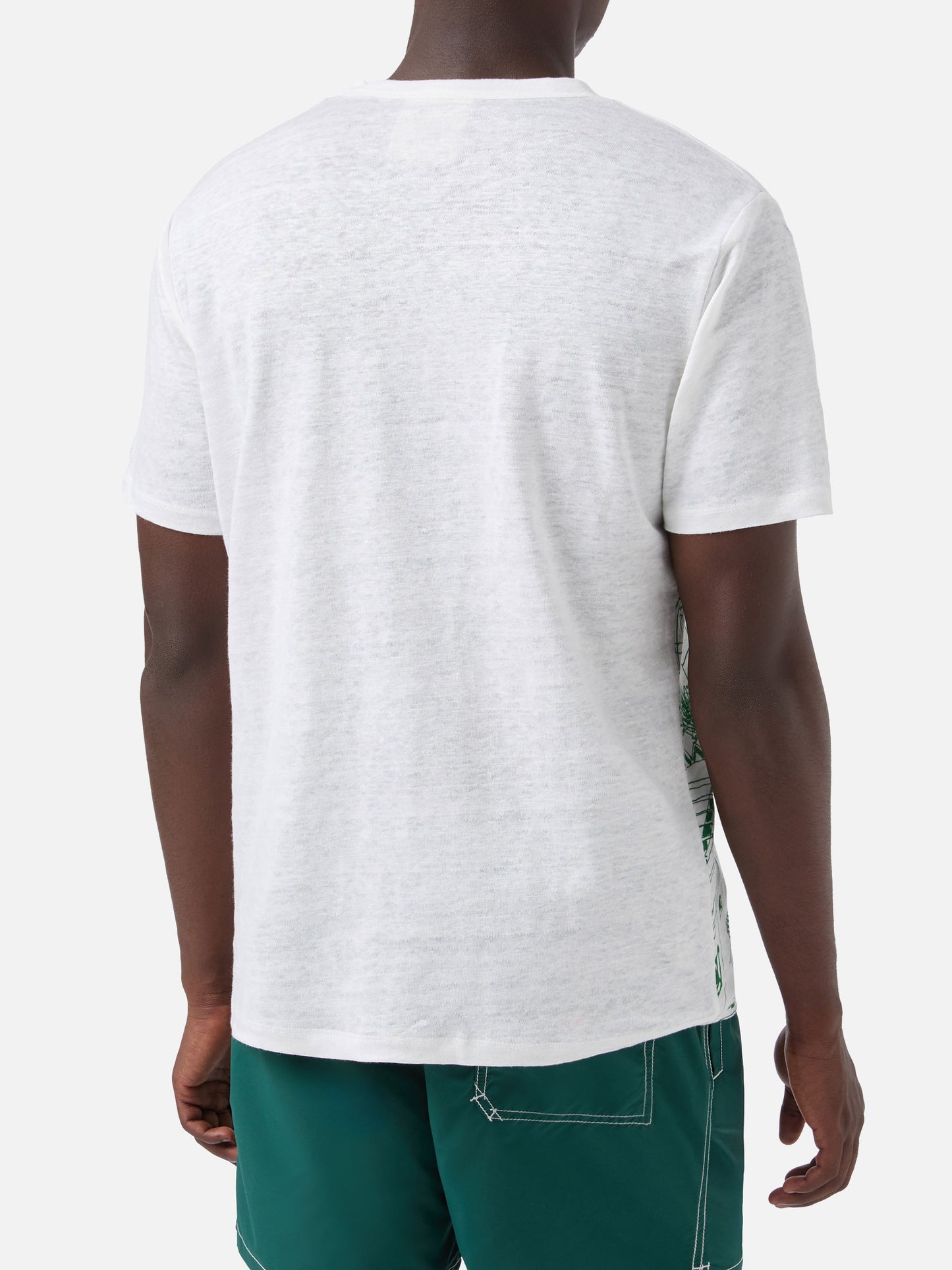 Ecstasea linen jersey t-shirt with Capri print