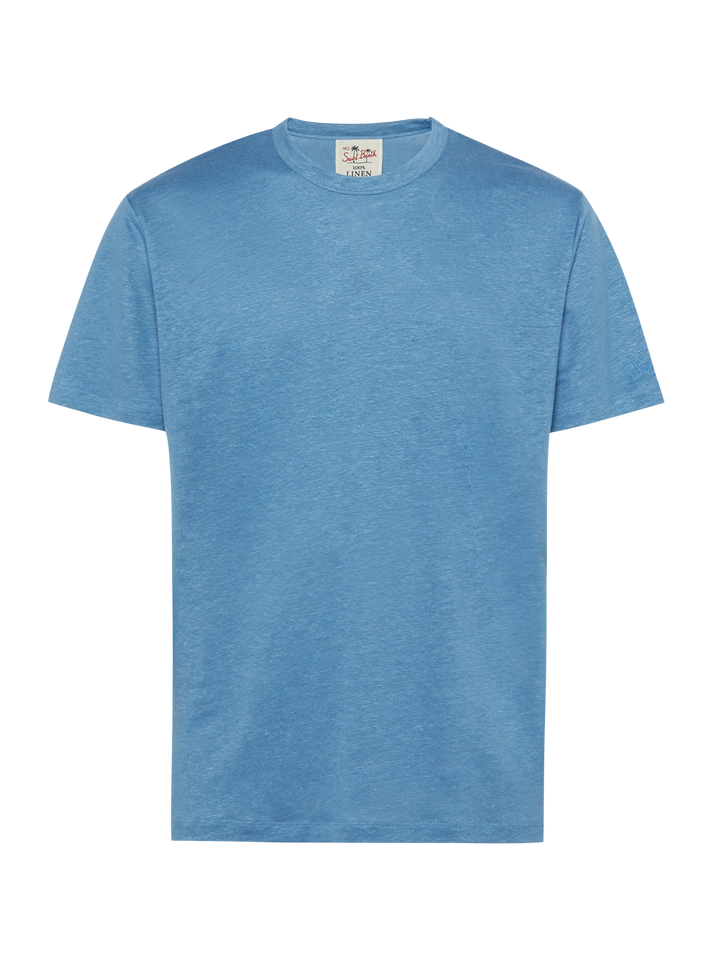 Tshirt Ecstasea in jersey di lino blu polvere