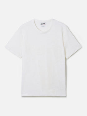 T-shirt White Ecstasea en pur lin avec broderie logo 