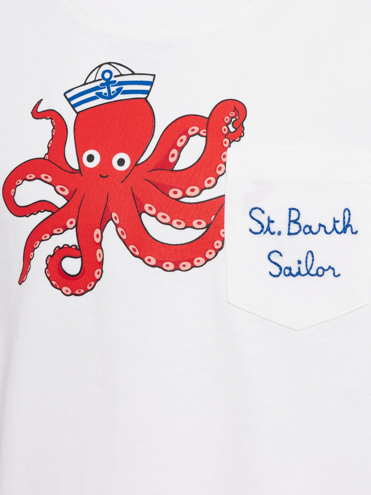 Eddy cotton t-shirt with octopus print and St. Barth Sailor embroidery - MC2 Saint Barth
