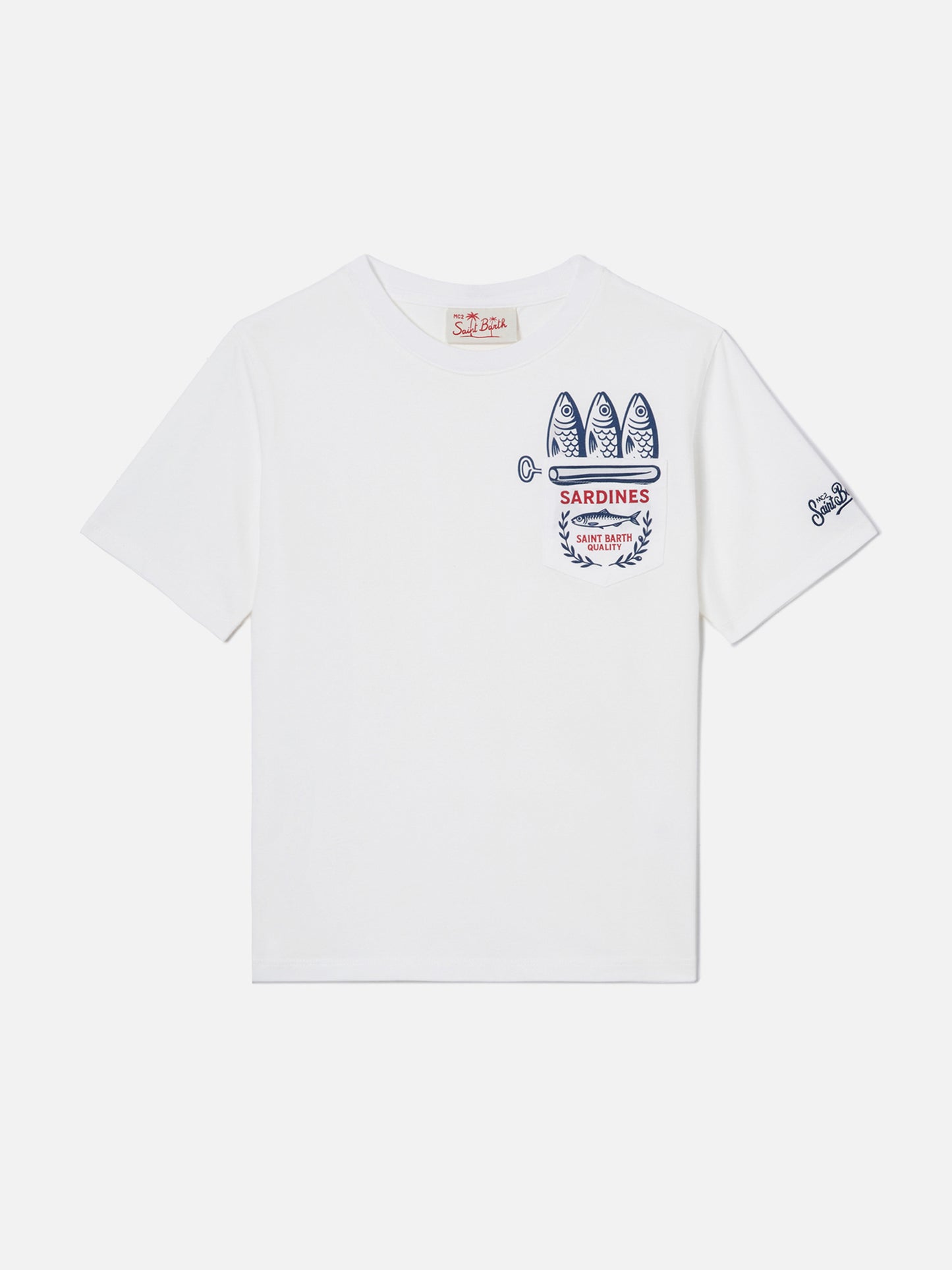Eddy t-shirt with chest pocket and Sardines illustration