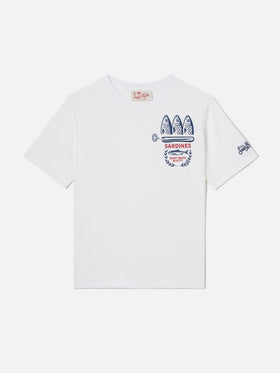 Eddy t-shirt with chest pocket and Sardines illustration