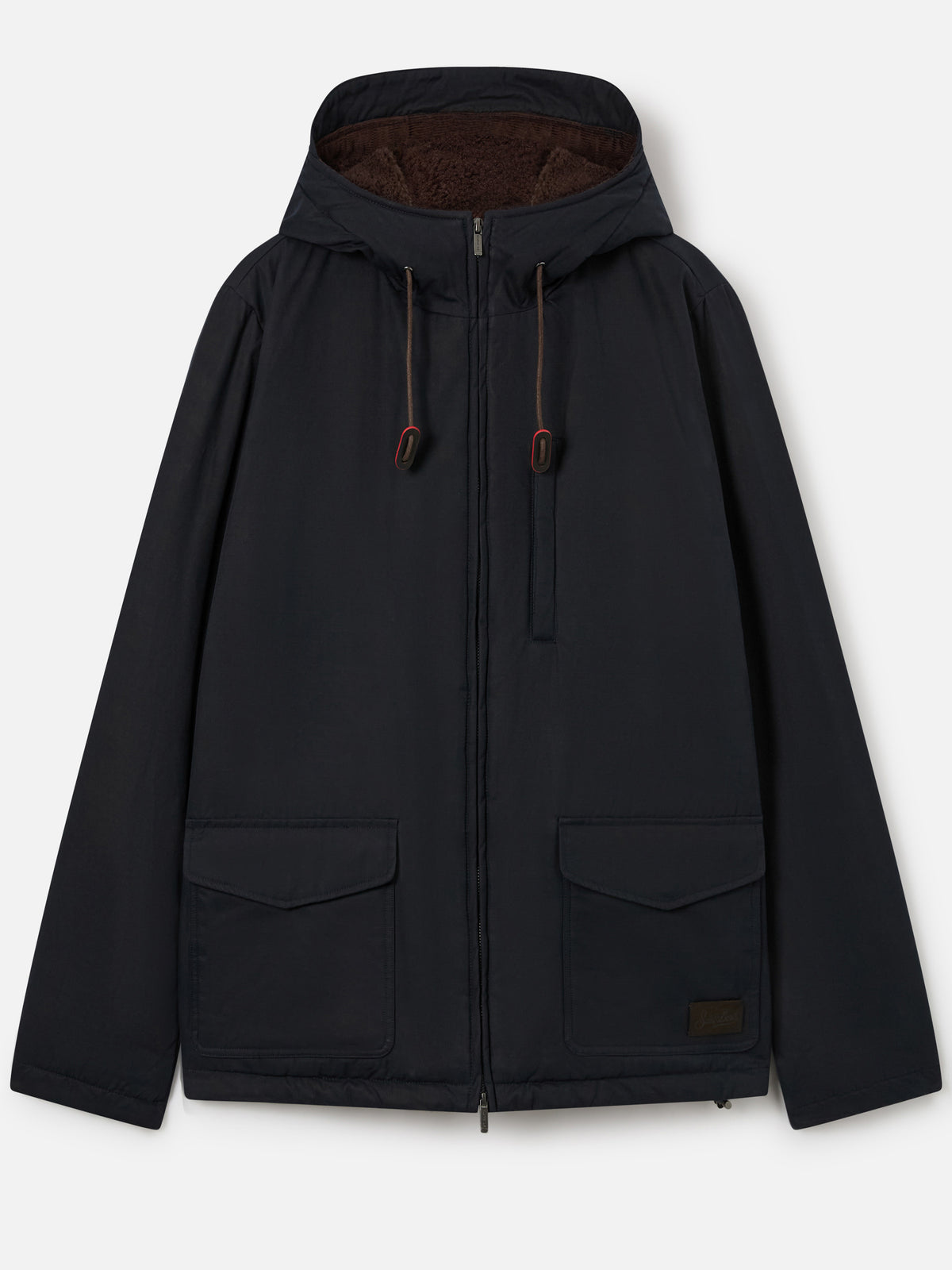 Chaqueta con capucha encerada Edgar blue Navy con forro teddy 