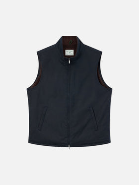 Gilet ciré Edgar Navy blue avec doublure teddy 