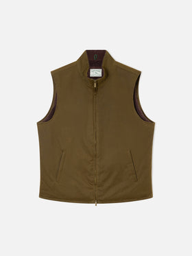 Gilet verde cerato Edgar con fodera in teddy