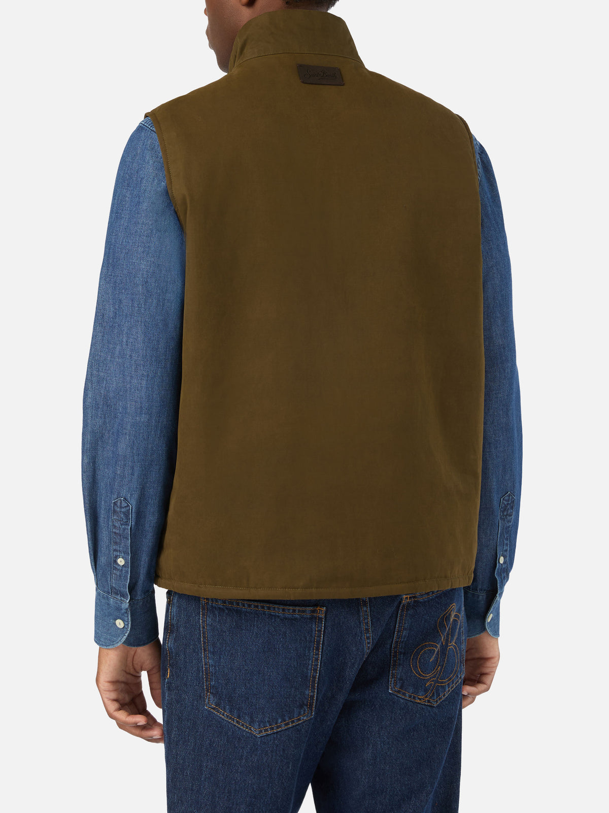 Gilet verde cerato Edgar con fodera in teddy