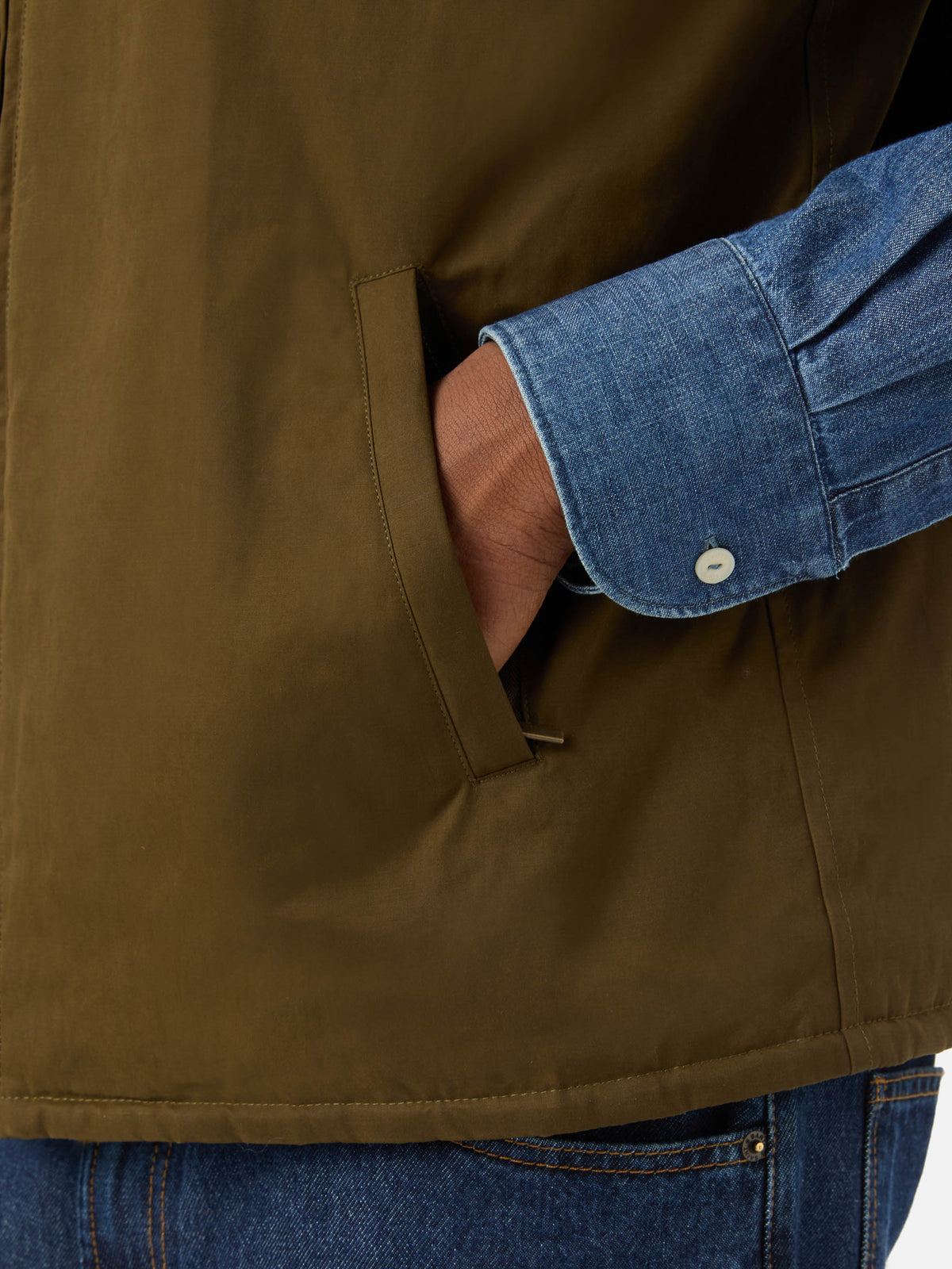 Gilet verde cerato Edgar con fodera in teddy