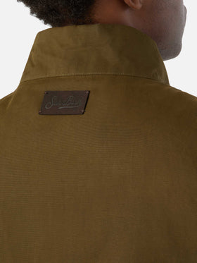Gilet verde cerato Edgar con fodera in teddy