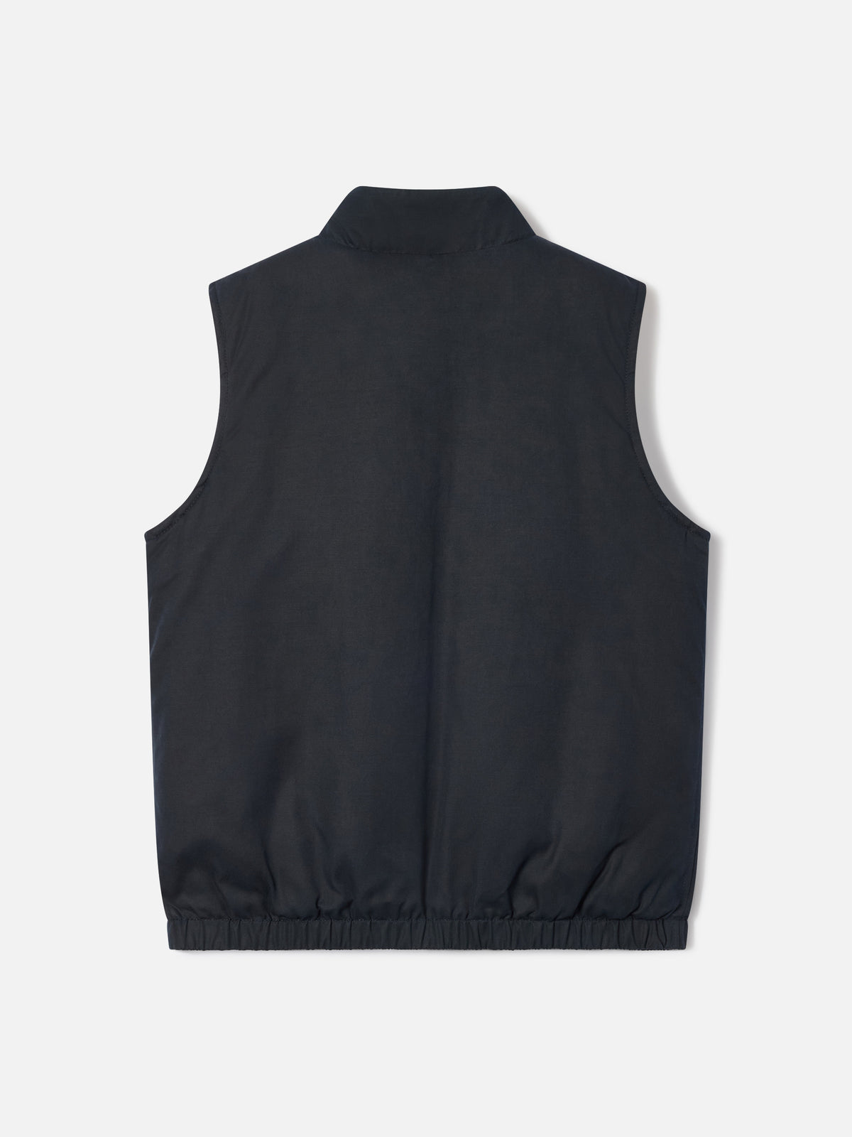 Navy blue Edgar waxed vest with corduroy collar