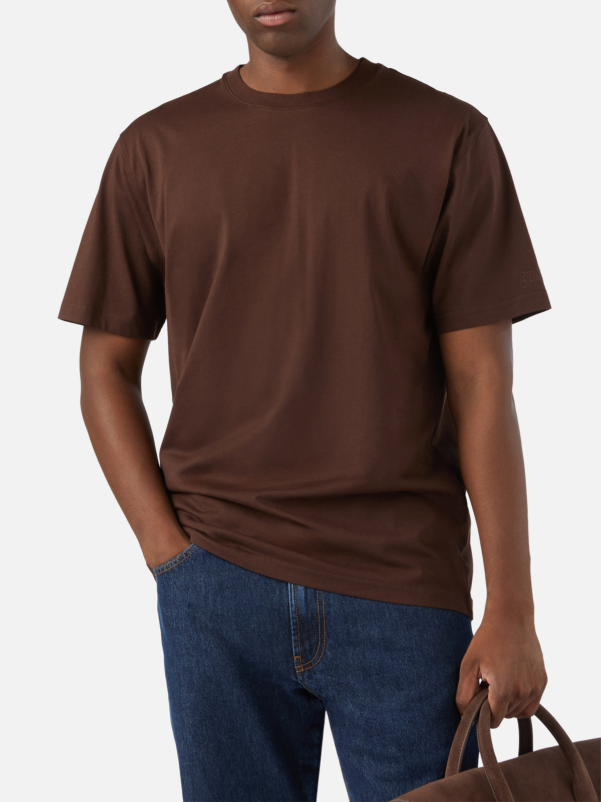 T-shirt marrone in cotone Every