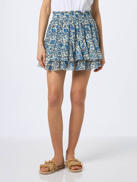 Woman silk voile ruffled mini skirt Eivissa - MC2 Saint Barth