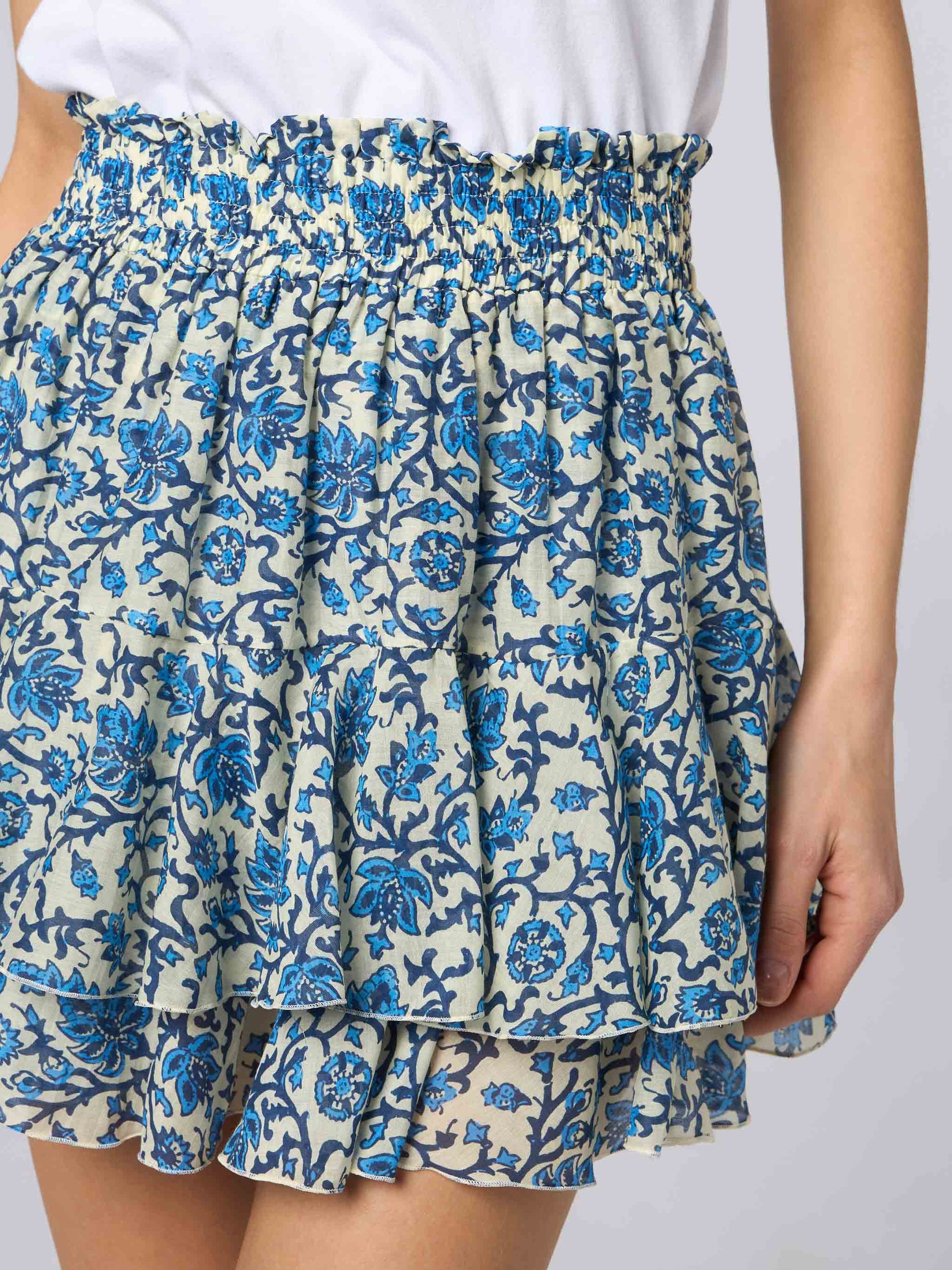Woman silk voile ruffled mini skirt Eivissa - MC2 Saint Barth