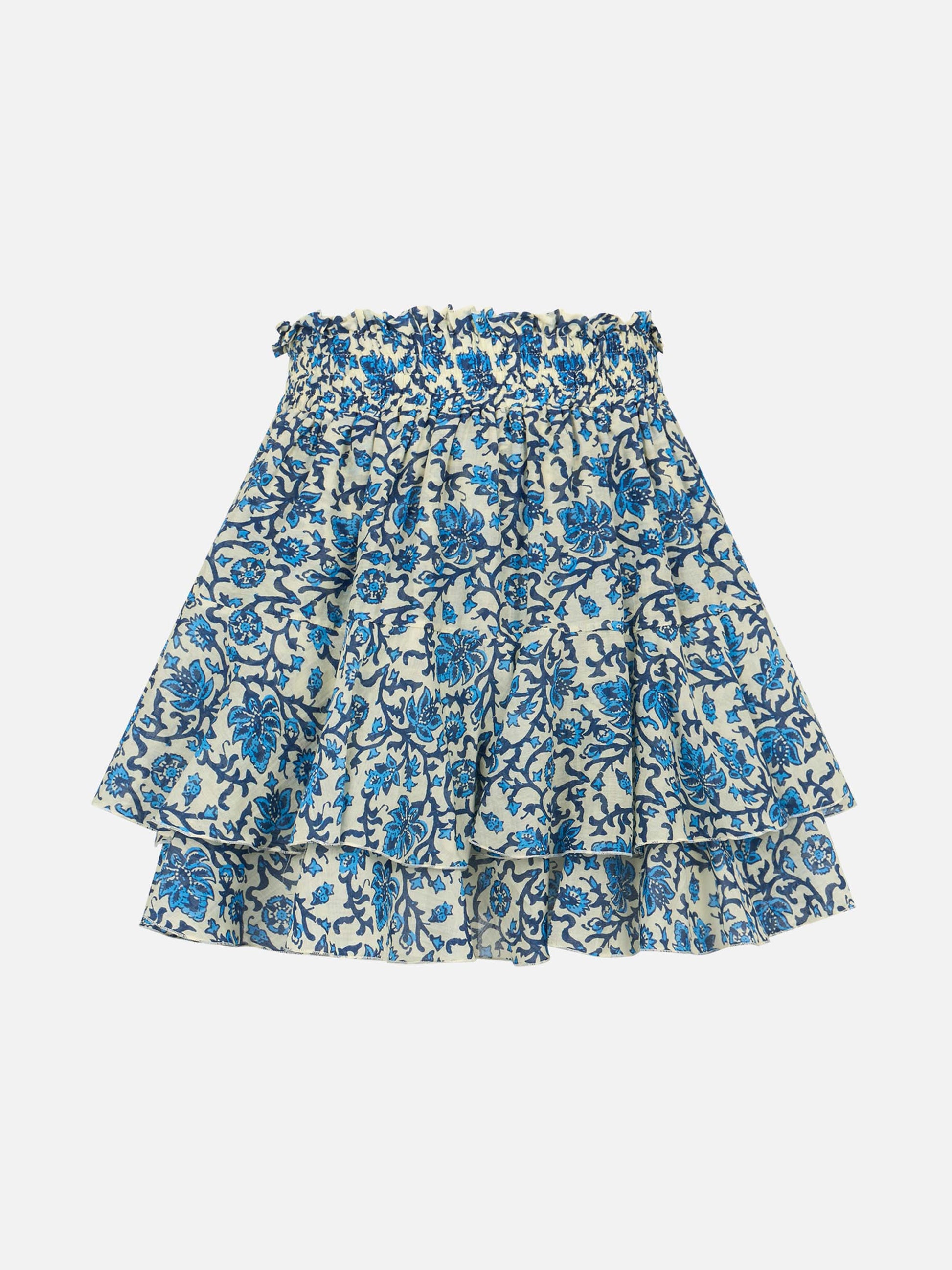 Woman silk voile ruffled mini skirt Eivissa - MC2 Saint Barth