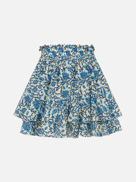 Woman silk voile ruffled mini skirt Eivissa - MC2 Saint Barth