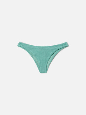 Classic swim briefs Elise in sage green crinkle