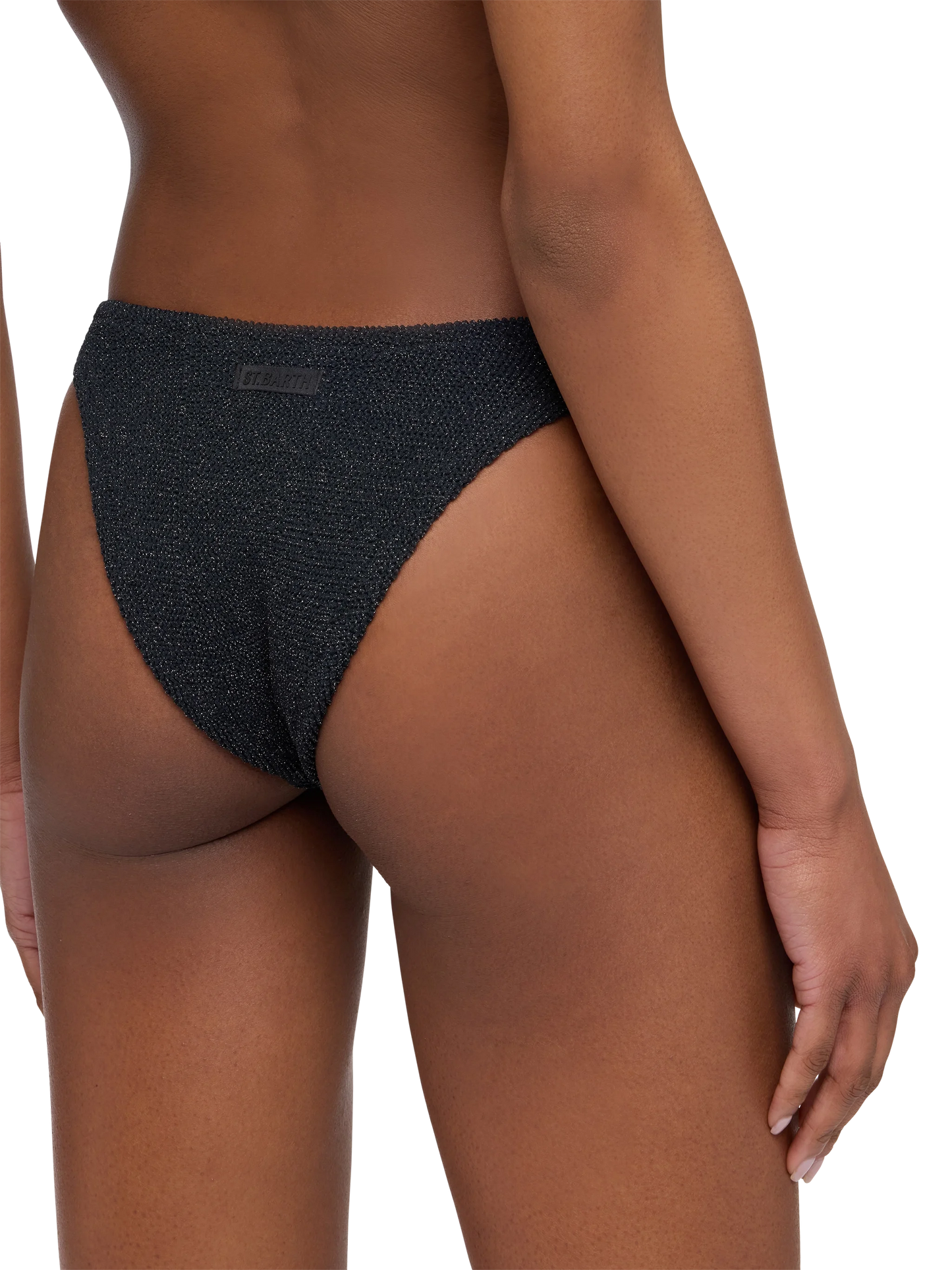 Bandeau bikini Yulia Elise in black crinkle lurex - MC2 Saint Barth