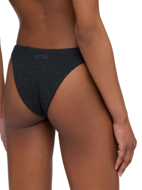 Bandeau bikini Yulia Elise in black crinkle lurex - MC2 Saint Barth