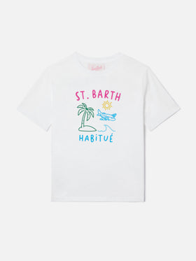 T-shirt Portland Jr avec broderie Habitué sur le devant et dans le dos 