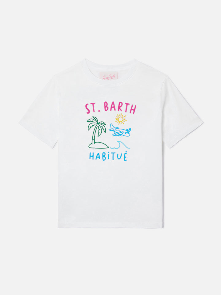 T-shirt Portland Jr avec broderie Habitué sur le devant et dans le dos 