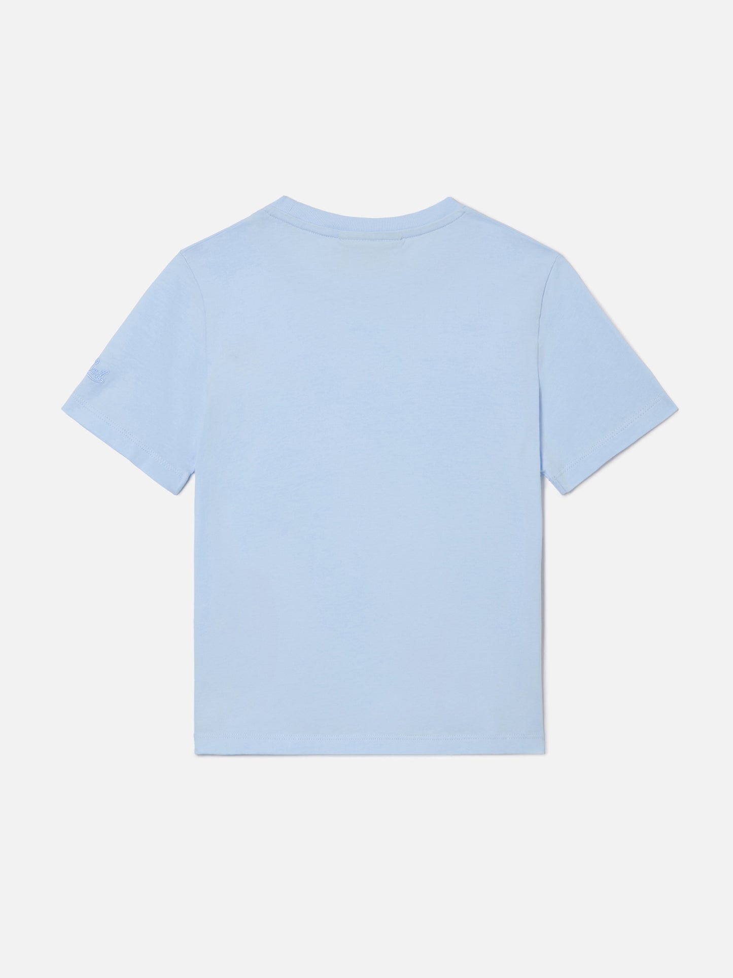 Camiseta Elly en algodón azul claro con bordado Viziata da papà 