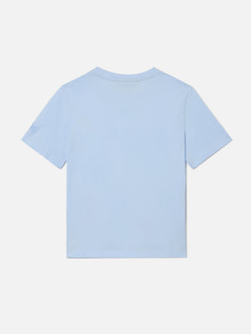Camiseta Elly en algodón azul claro con bordado Viziata da papà 