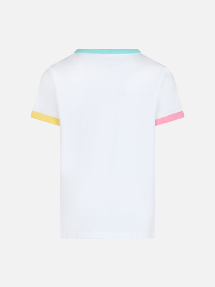 Girl cotton jersey crewneck t-shirt Elly with Saint Barth terry patch - MC2 Saint Barth