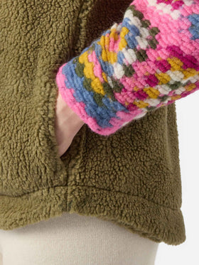 Sovracamicia da donna in sherpa con dettagli crochet