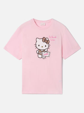Pink Emilie T-shirt with Hello Kitty print and St. Barth Lover embroidery | Special edition