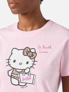 Camiseta Emilie rosa con estampado Hello Kitty y bordado St. Barth Lover | Edición especial 