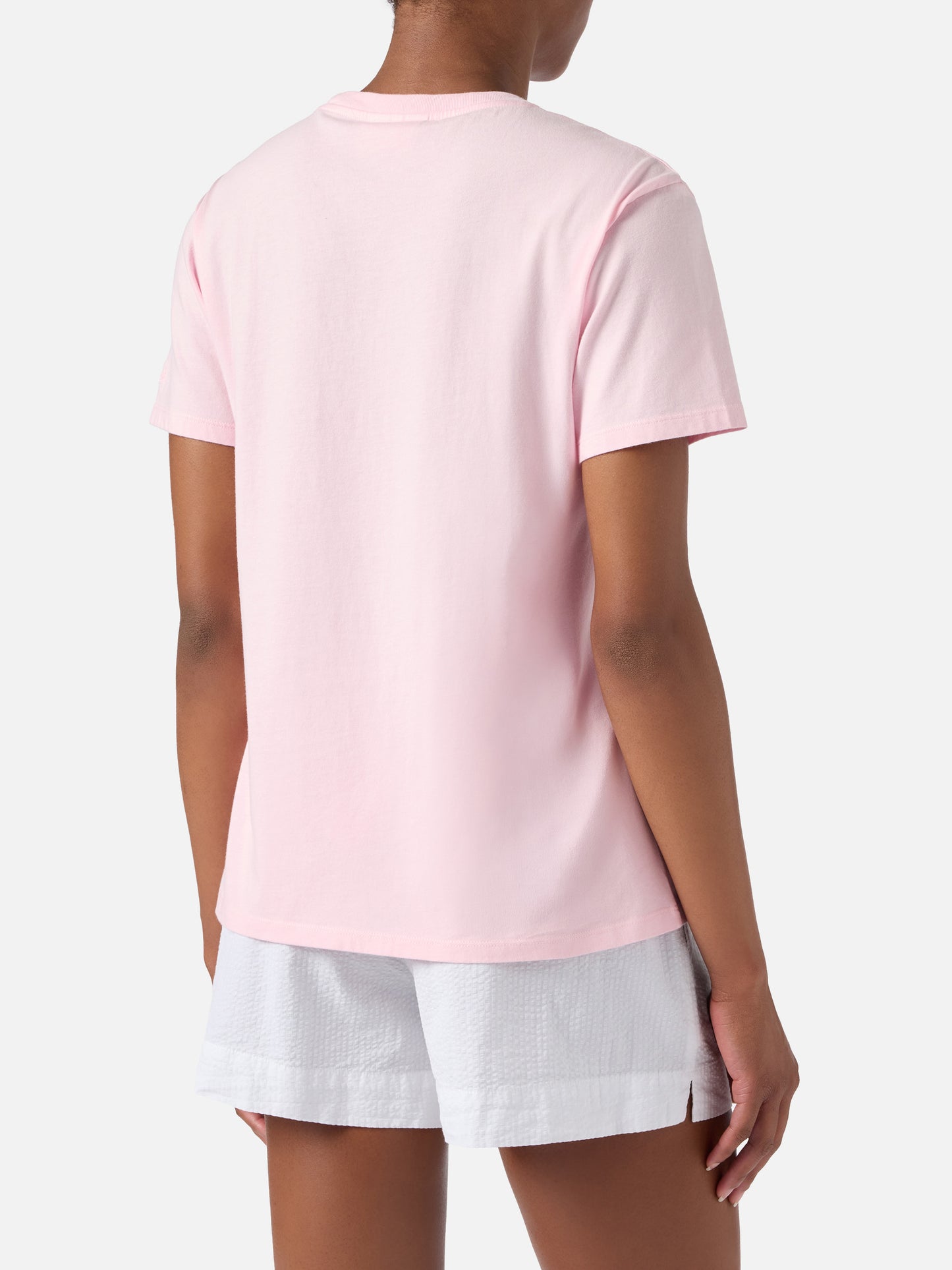 Camiseta Emilie rosa con estampado Hello Kitty y bordado St. Barth Lover | Edición especial 