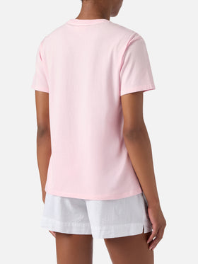 Camiseta Emilie rosa con estampado Hello Kitty y bordado St. Barth Lover | Edición especial 