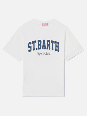 White Emilie T-shirt with Sport Club print