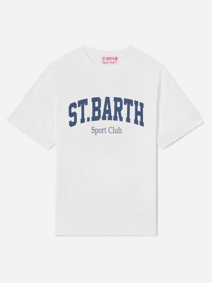 White Emilie T-shirt with Sport Club print