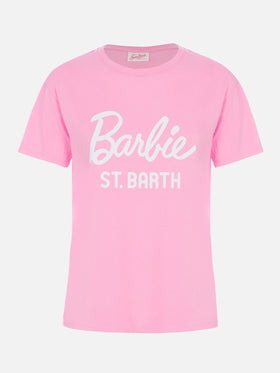 Woman cotton jersey crewneck t-shirt Emilie with Barbie St. Barth print | BARBIE SPECIAL EDITION - MC2 Saint Barth