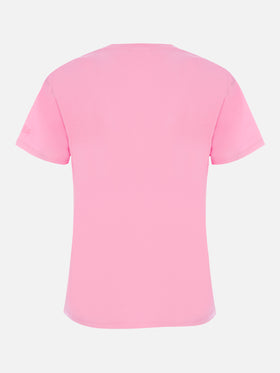 Woman cotton jersey crewneck t-shirt Emilie with Barbie St. Barth print | BARBIE SPECIAL EDITION - MC2 Saint Barth