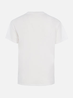 Woman cotton jersey crewneck t-shirt Emilie with Save water, Drink spritz embroidery - MC2 Saint Barth