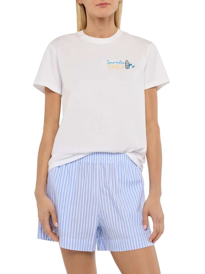 Emilie cotton t-shirt with Sono molto tonica embroidery - MC2 Saint Barth