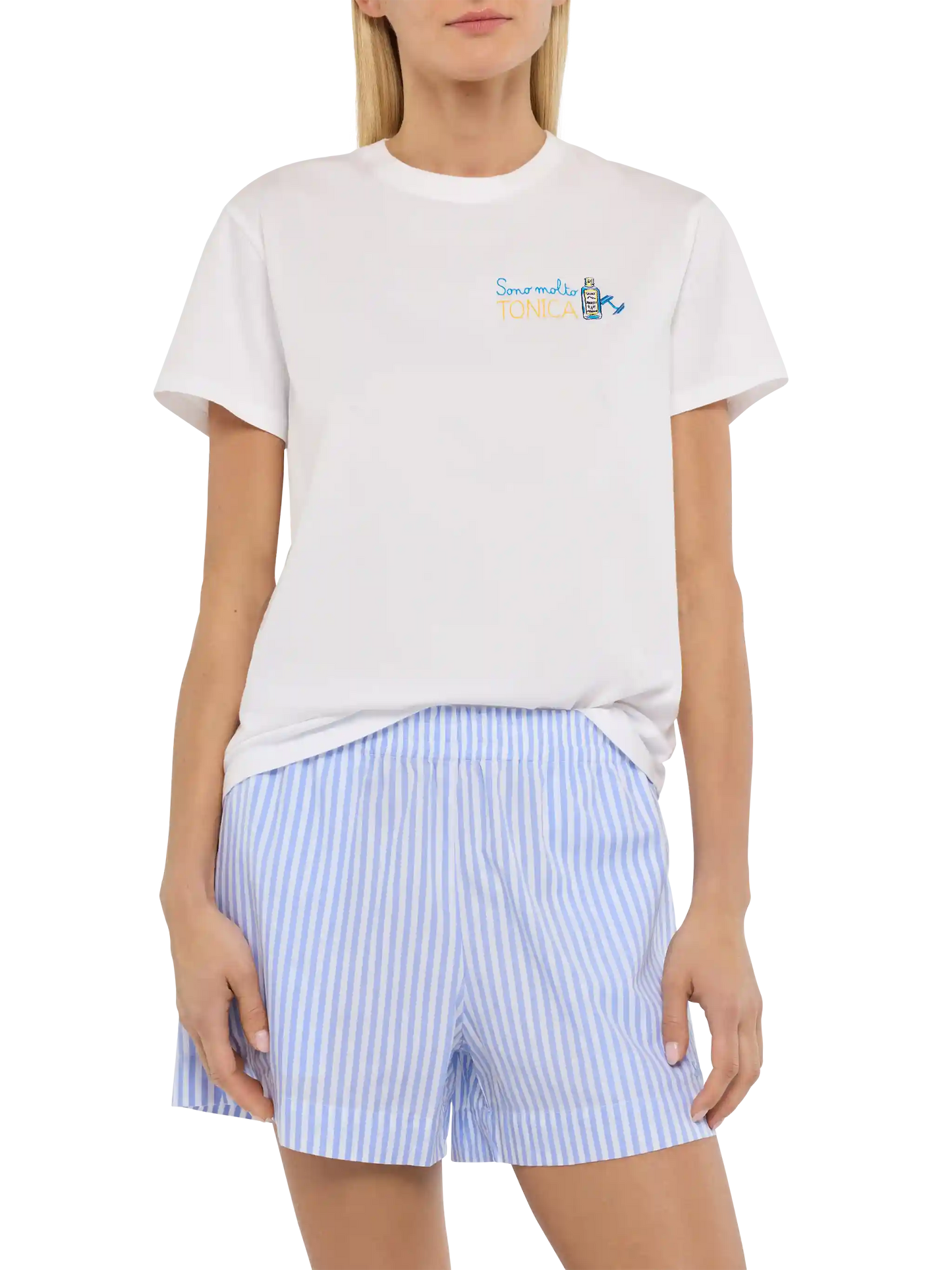 Camiseta Emilie blanca con bordado Sono molto Tonica 